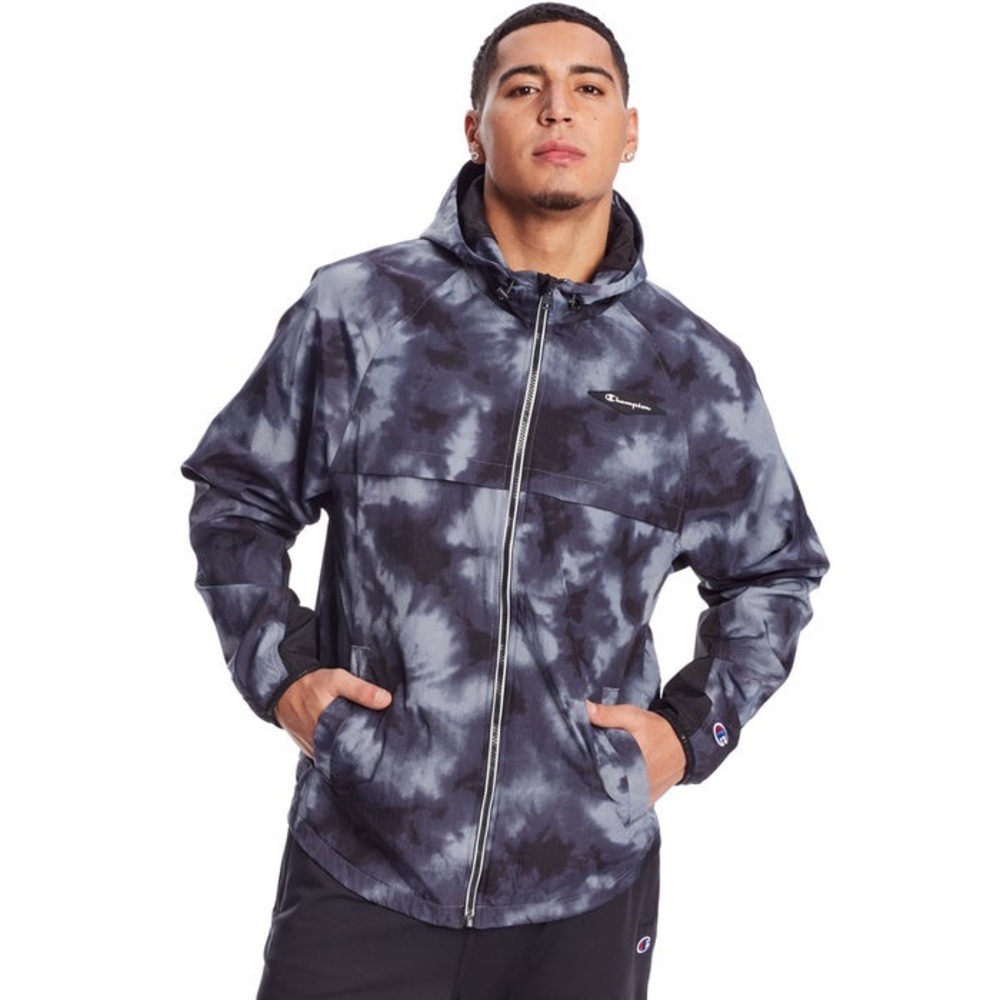 Champion Stadium Tie Dye Windbreaker Jacket Medium Lightweight Nylon Hooded